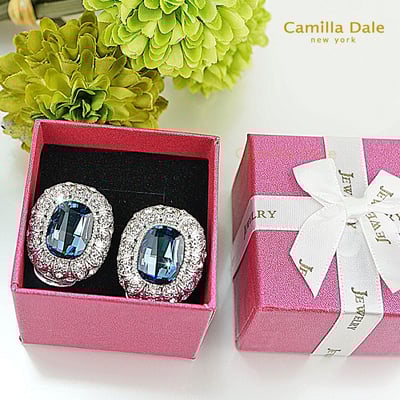 CamillaDale 巴洛克蒙大拿藍水晶耳環(夾式) 韓製2