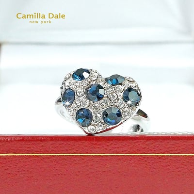 Camilla Dale 點點愛心水鑽戒指 韓製 (蒙大拿藍)2