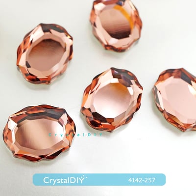 CrystalDIY奧地利SW水晶花式石＃4142巴洛克鏡面Blush Rose(257)嫣紅1