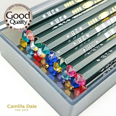 CamillaDale 璀璨水鑽2B鉛筆 採用利百代 9800 兩打(24支)贈韓國精緻筆盒4