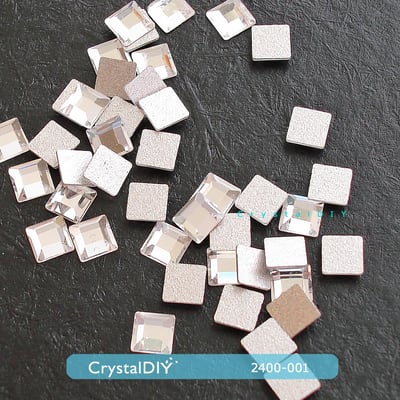 CrystalDIY奧地利SW水晶#2400平底方形石 Crystal (001)白鑽3mm每包50顆1