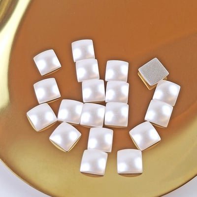 CrystalDIY奧地利水晶SW平底圓弧正方形珍珠2408/4 雪白(650 white) 8mm1