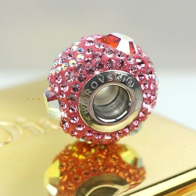 CrystalDIY奧地利水晶SW水晶密鑲串飾心語#84372粉紅玫瑰與水晶亮彩 14mm4