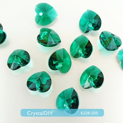 CrystalDIY奧地利水晶SW愛心吊墜#6228粉紅玫瑰亮彩12顆入 兩色可選7