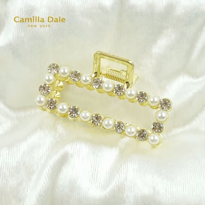 Camilla Dale 韓時尚 典雅水鑽珍珠鯊魚髮夾1