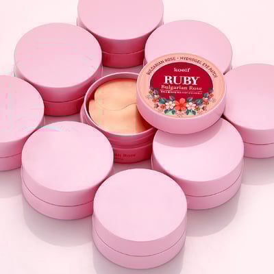 韓國PETITFEE紅寶石&保加利亞玫瑰水凝眼膜貼 眼周保濕4