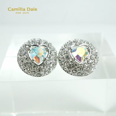 CamillaDale 夢寶心水晶耳環(白彩) 韓製2