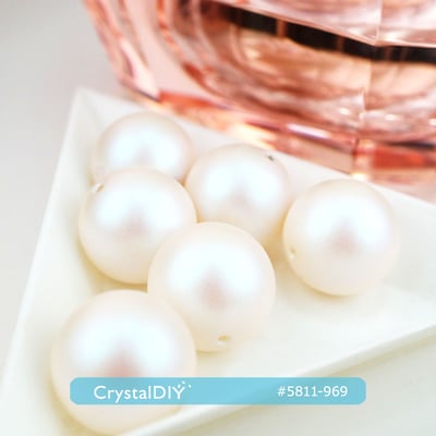 CrystalDIY奧地利水晶SW水晶珍珠#5810Pearlescent White Pear珠光(969) 6mm~12mm8