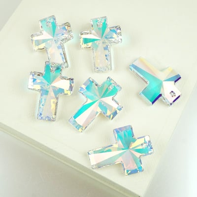 CrystalDIY奧地利SW水晶吊墜#6864大十字吊墜水晶亮彩4