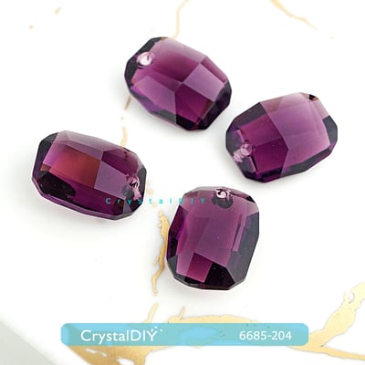 CrystalDIY奧地利SW水晶#6685繪圖水晶吊墜紫水晶19mm5