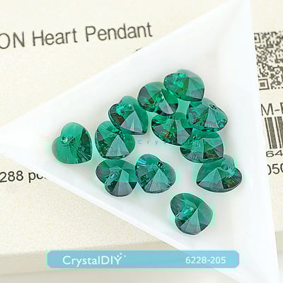 CrystalDIY奧地利水晶SW愛心吊墜#6228粉紅玫瑰亮彩12顆入 兩色可選11