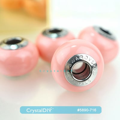 CrystalDIY奧地利水晶SW #5890水晶珍珠中孔 粉红珊瑚(716)14mm單顆2