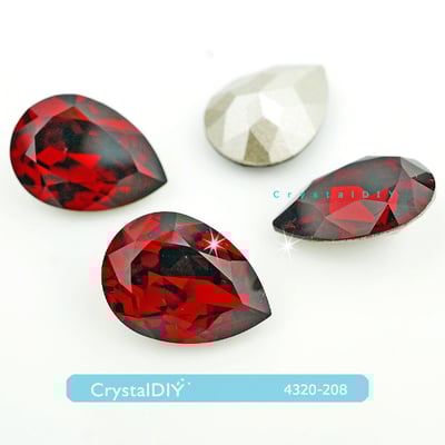 CrystalDIY奧地利水晶SW花式石#4320梨形石 暹羅紅Siam(208)18*13mm1