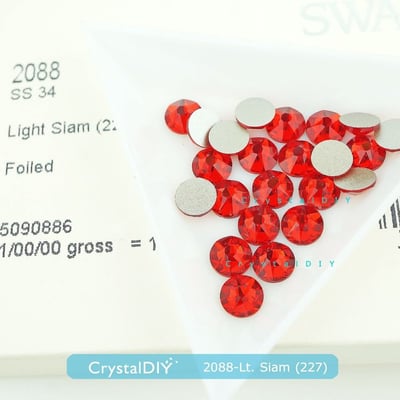 CrystalDIY奧地利水晶SW 2058/2088 亮暹羅紅Lt.Siam (227)平底石SS5~SS344