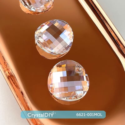 CrystalDIY奧地利水晶SW水晶吊墜#6621扭轉圓 燦月光(001MOL)28mm1
