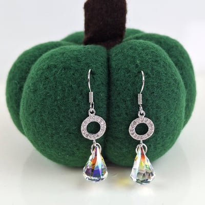 CamillaDale 雨滴水晶亮彩耳環 採用奧地利SW6022水晶吊墜5