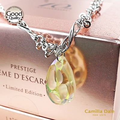 CamillaDale 海枯石爛水晶項鍊 採用奧地利SW水晶吊墜#6730夜光綠1