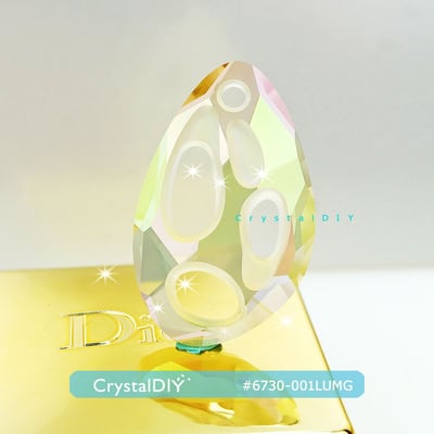 CrystalDIY奧地利SW水晶#6730 放射狀吊墜Radiolarian Pendants LUMG夜光綠34m1