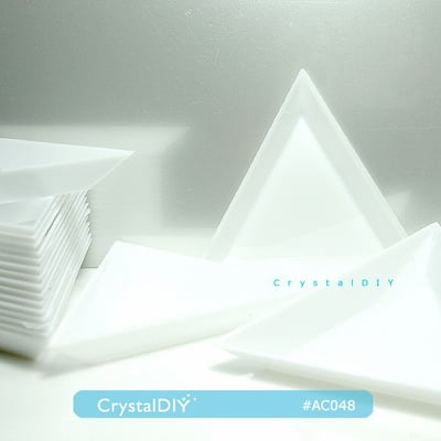 CrystalDIY三角型分色盤(白)5入 水鑽分色盤4