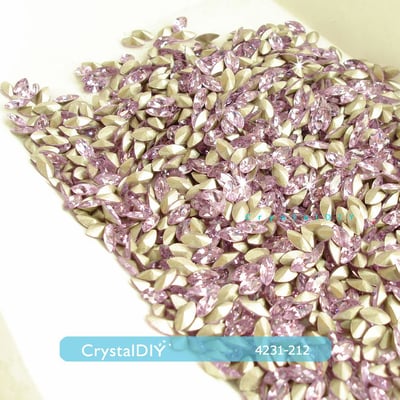 CrystalDIY奧地利水晶SW #4231裸鑽星眼石紫蘿蘭6*3mm2