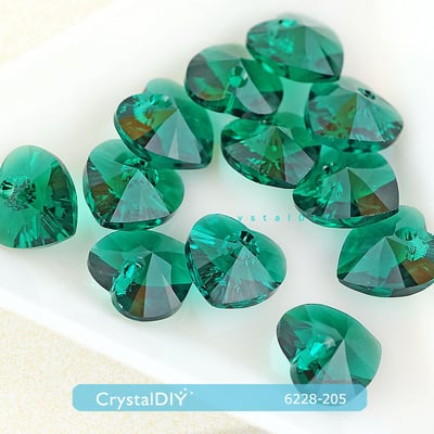 CrystalDIY奧地利水晶SW愛心吊墜#6228粉紅玫瑰亮彩12顆入 兩色可選10