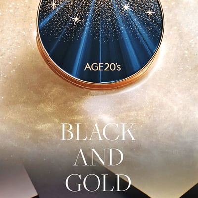 Age20's閃耀星辰膠原蛋白精華粉餅黑金版 一殼2蕊附贈皮繩吊飾10