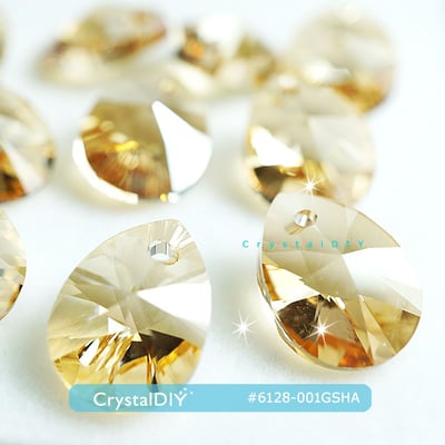 CrystalDIY奧地利水晶SW#6128迷你梨吊墜 水晶亮彩(001AB)10mm 每包12顆入三色可選8