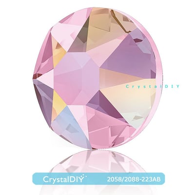 CrystalDIY奧地利SW水晶平底石 #2058/2088Lt.RoseAB粉紅亮彩(223AB) SS5~SS204