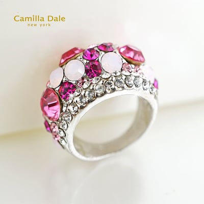 CamillaDale 皇冠水鑽戒指(桃紅)4
