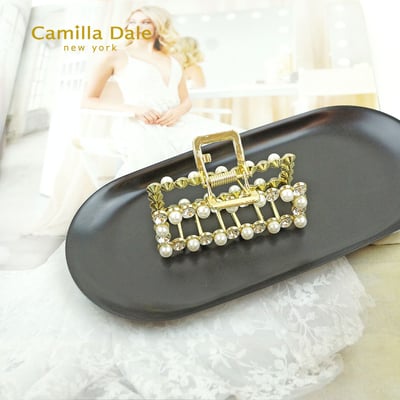 Camilla Dale 韓時尚 典雅水鑽珍珠鯊魚髮夾4