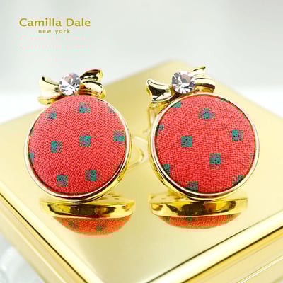 CamillaDale 馬卡龍點點耳環(橘)1