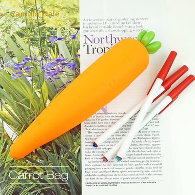 CamillaDale紅蘿蔔光芒水鑽圓珠筆袋套組3