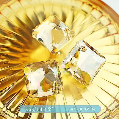 CrystalDIY奧地利水晶SW水晶公主切割吊墜#6431燦幻金 Crystal Golden Shadow16mm三色可選1