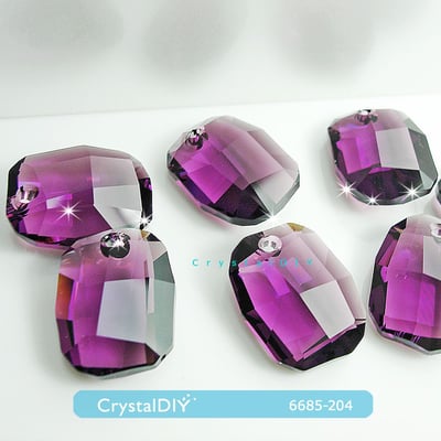 CrystalDIY奧地利SW水晶#6685繪圖水晶吊墜紫水晶19mm2