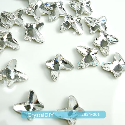 CrystalDIY奧地利水晶SW平底石#2854 蝴蝶8mm白鑽 貼鑽 指甲彩繪 手機貼鑽1
