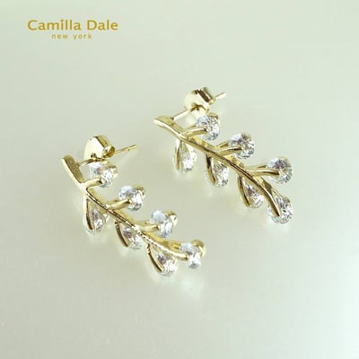 Camilla Dale 925純銀鍍金枝葉耳環3