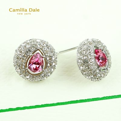 CamillaDale 夢寶心水晶耳環(玫瑰)韓製1