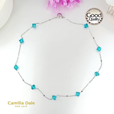 CamillaDale 星空點點項鍊 水晶串珠5328土耳其藍1