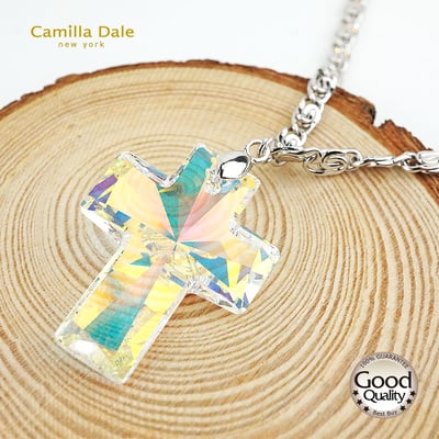CamillaDale 大十字架水晶厚金屬項鍊長鏈5