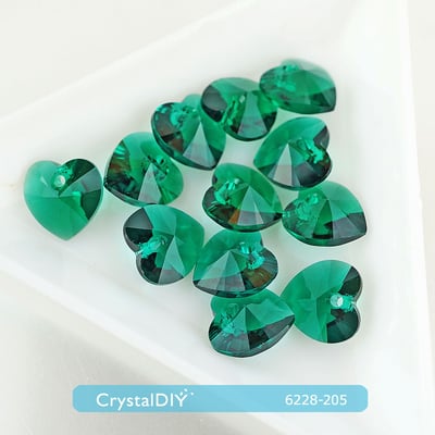 CrystalDIY奧地利水晶SW愛心吊墜#6228粉紅玫瑰亮彩12顆入 兩色可選6