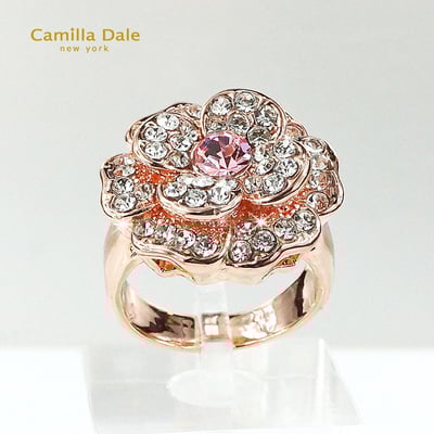 CamillaDale 山茶花水晶戒指(玫瑰金)4