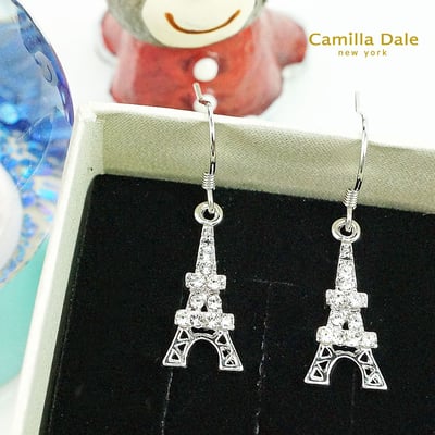 CamillaDale 巴黎鐵塔水鑽耳環1