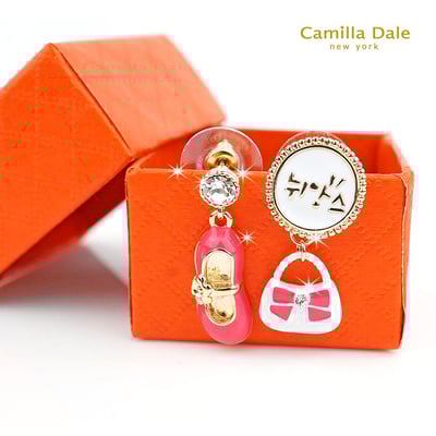CamillaDale 可愛鞋包出遊日記耳環 桃紅2
