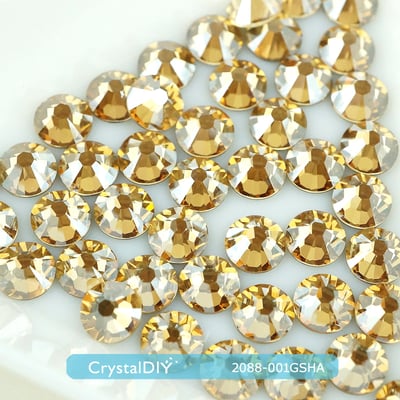 CrystalDIY奧地利水晶SW平底石2058/2088燦幻金Crystal Golden Shadow(001GSHA)SS5~SS201