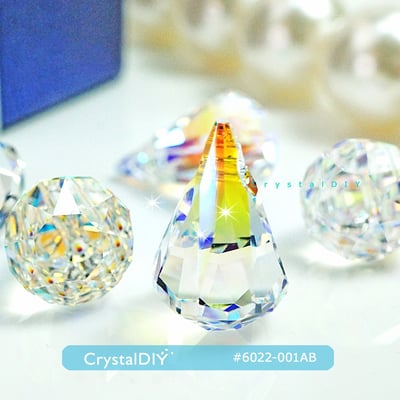 CrystalDIY奧地利SW水晶6022雨滴水晶吊墜14mm Crystal AB(001AB)4