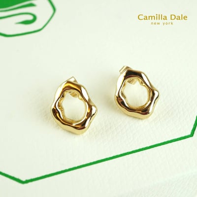 Camilla Dale Horley不規則造型金色耳環3