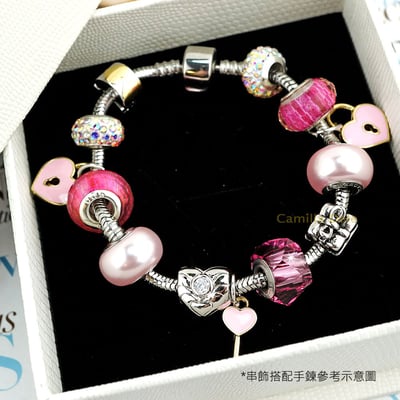 CamillaDale心鎖與鑰匙吊飾(粉) 【225】心+鎖一對 大孔徑 適用潘朵拉手鍊4