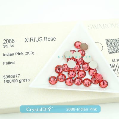 CrystalDIY奧地利水晶SW2088 Indian Pink印地安桃紅 (289)平底石SS5~SS345