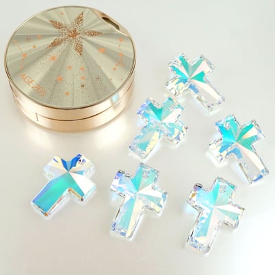 CrystalDIY奧地利SW水晶吊墜#6864大十字吊墜水晶亮彩8