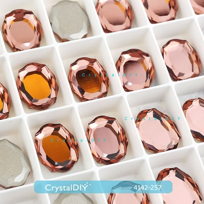 CrystalDIY奧地利SW水晶花式石＃4142巴洛克鏡面Blush Rose(257)嫣紅5